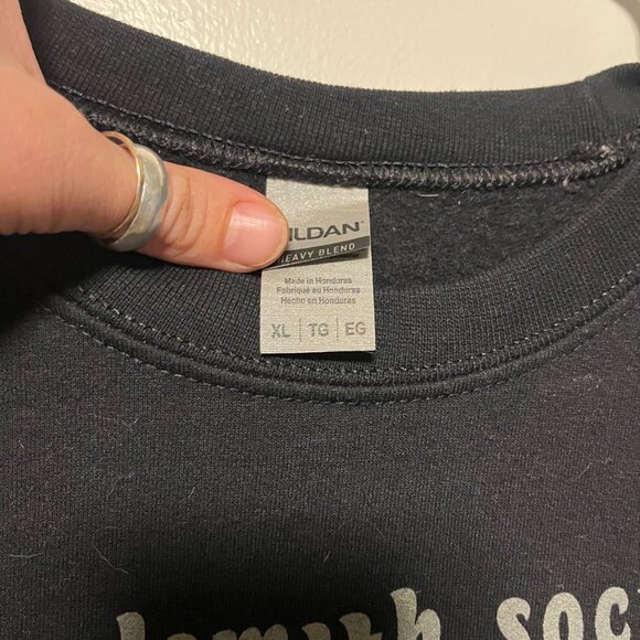 Gildan Sweatshirt Unisex XL Black Graphic Crewneck MetalSmith Society - Picture 2 of 3